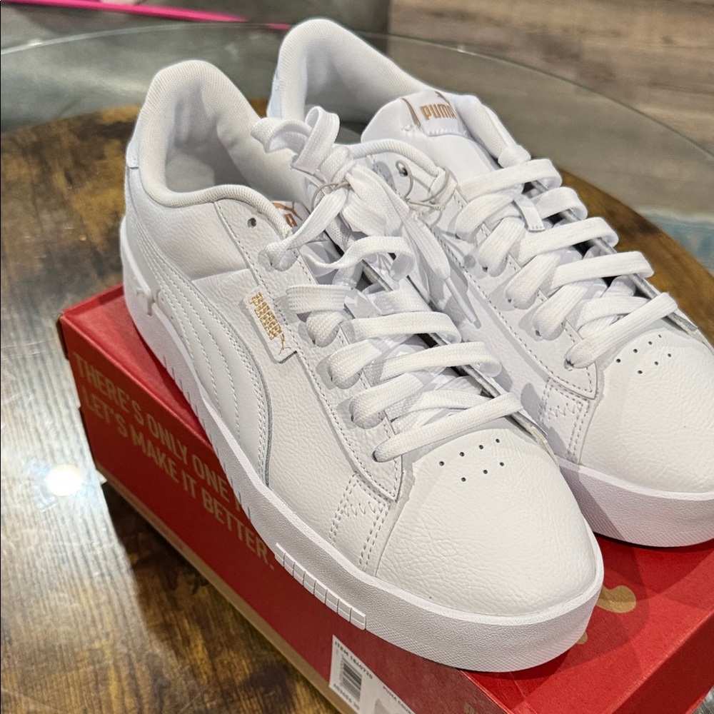 Puma  court Classic White Leather Sneakers